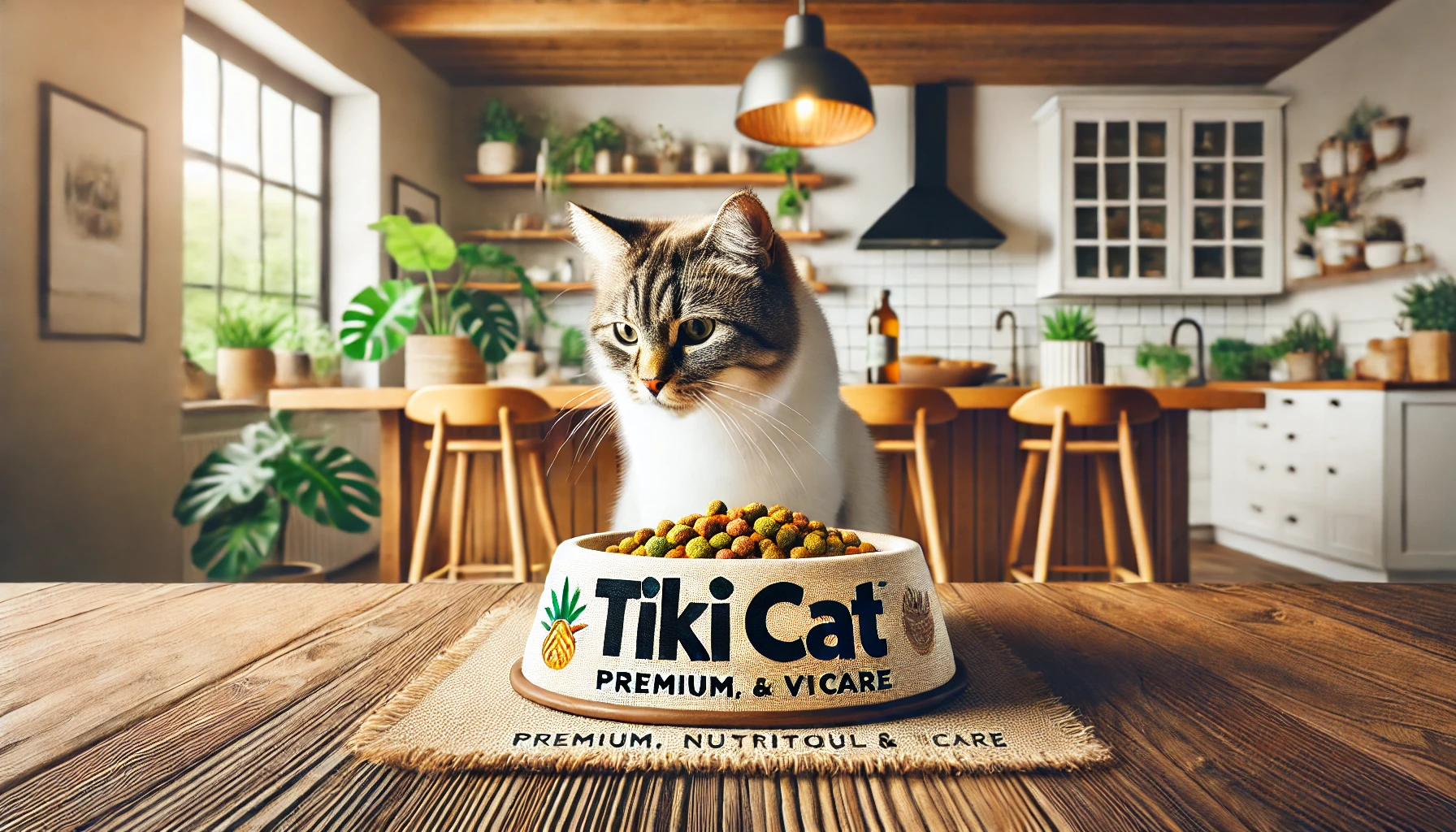 showcasing various cozy and premium settings with a focus on Tiki Cat food